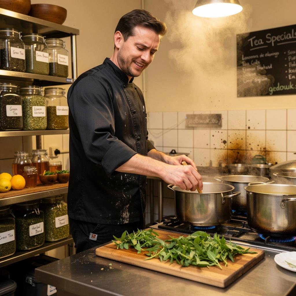 Frissítő citromfű tea, jégkockákkal tálalva